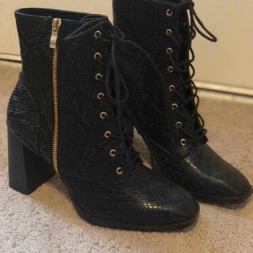 Miss Lola Snake Skin Booties